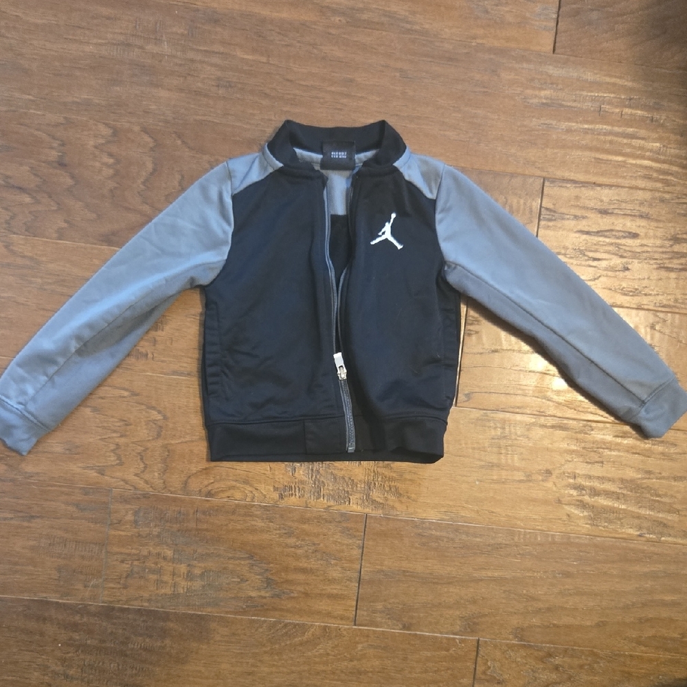 Kids Jordan Black and Gray Zip-Up Jacket